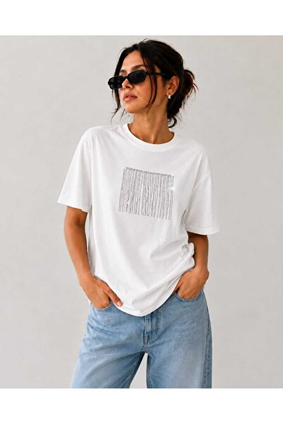Yumey Gray Oversize T-Shirt with Pendant Accessories