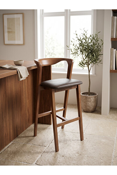KleinHaus Furniture Arco Ahşap Bar Sandalyesi