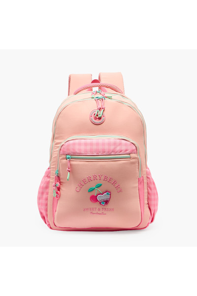 Marshmallow Cherry Applique Backpack for Girls 8-13 Years with Padded Shoulde...