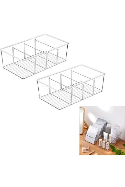 STARSTAR Two-piece transparent storage box with dividers