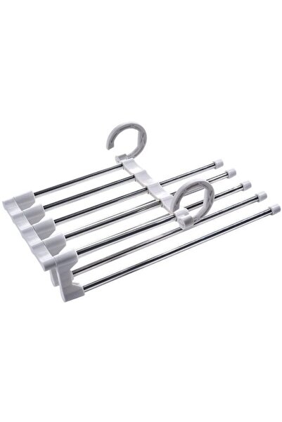STARSTAR Foldable 5-in-1 stainless steel trouser hanger in white