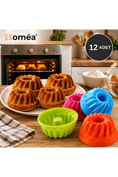 Homea Set of 12 Silicone Dessert Molds Mini Cake Muffin Chocolate and Pastry ...