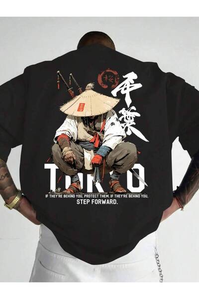 21JNRY Men's Graphic Print Crew Neck T-Shirt, Anime Samurai T-Shirt For Men -...