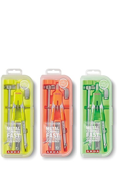 Arda Compas cu deschidere rapida, micrometrica, butoane, fluo, cutie compacta...