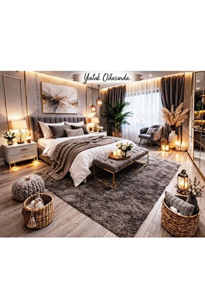 Mandaş Giz Home Tilda Uzun Tüylü Post Halı (150x200)-K.Kahve