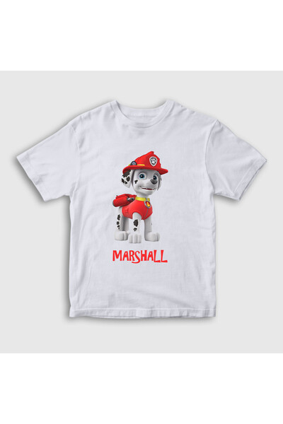 Presmono Unisex Kids White Fire Department Paw Patrol T-Shirt 560968Tt