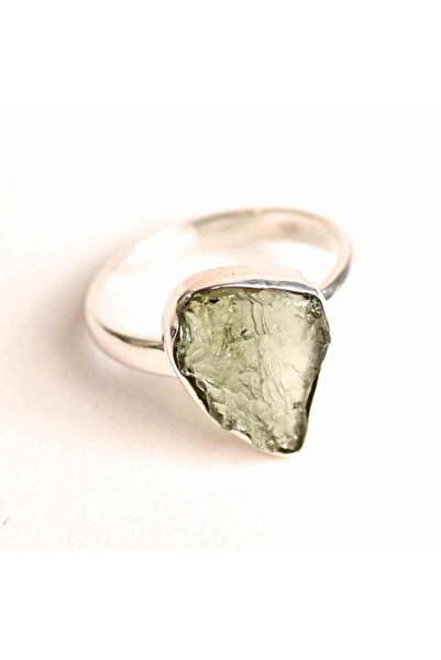 craftmystic Moldavite ring with 925 silver setting, size 51 - Mental clarity ...