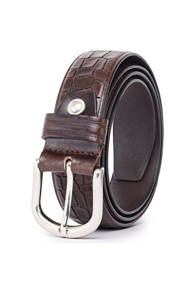 delis Curea pentru barbati C-185, piele naturala, Maro (Marime: 110 cm)