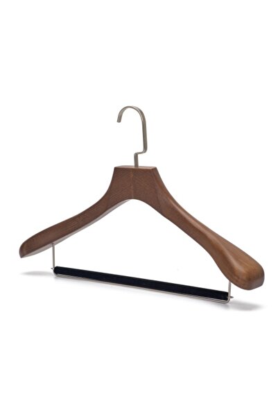 UnicUtil Umeraș de lux din lemn masiv, vintage, maro, pentru costume, cu umer...