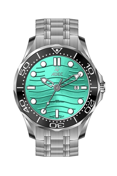 Adec Ag24116-2 Steel Case Cord Case Calendar Japanese 3 Atm Water Resistant M...