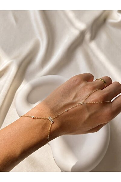 Alveole Jewelry Taş Detaylı İnce Zincir Şahmeran