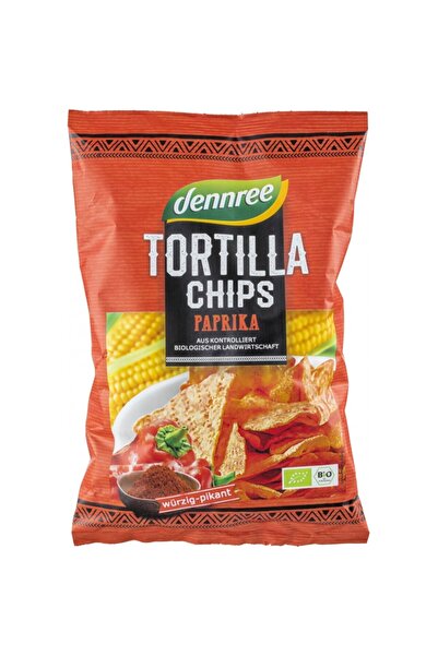 Dennree Chipsuri de tortilla bio cu ardei, 125g