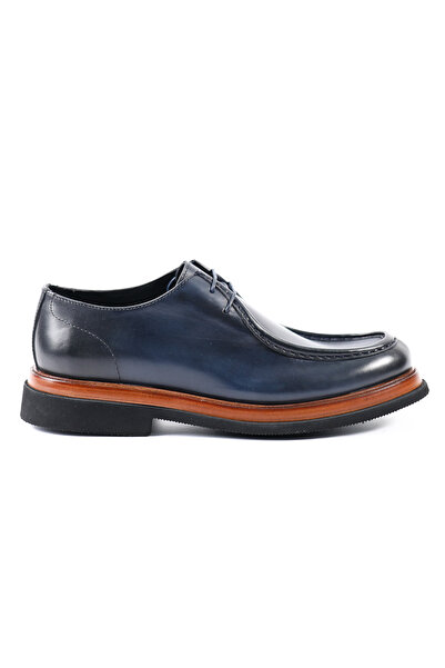Tuna Eva Sole Navy Blue Genuine Leather Lace-Up Casual Men's Shoes - E4248