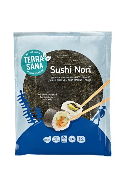 Terrasana Foi de alge Sushi Nori vegane 10 bucati, -