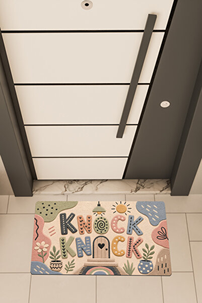 Dormot Deas Home, Digital Printing, Knock Knock Colorful Retro Bohemian Theme...