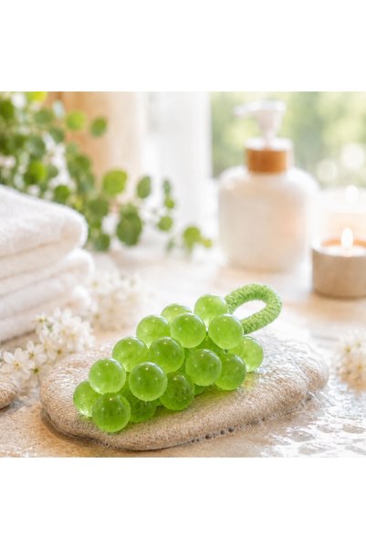 Niru Sapun exfoliant handmade GoSoap™ - in forma de ciorchine de struguri, cu maner si cutie cadou
