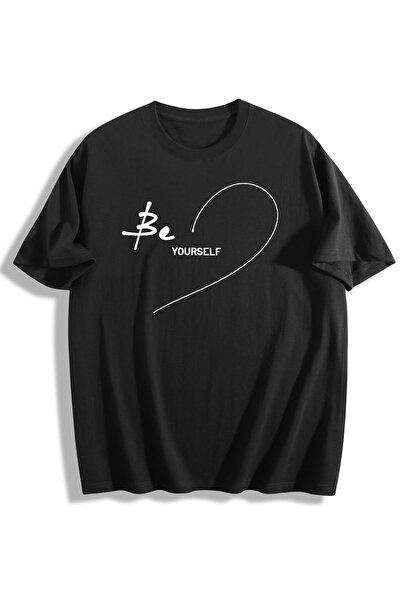 Generic Brand Be Yourself With Heart Outline,everyday essential,100% cotton,c...