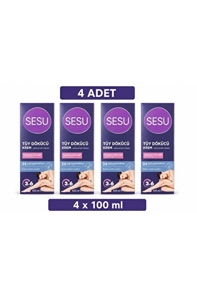 Sesu Depilatory Cream Sensitive Skin 100 ml X 4 Pieces