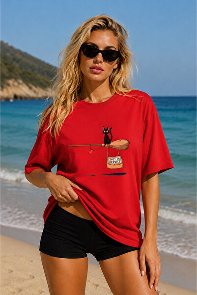 FECCY Premium Not In Service Τυπωμένο Oversize Γυναικείο T-Shirt Ανδρικό T-Sh...