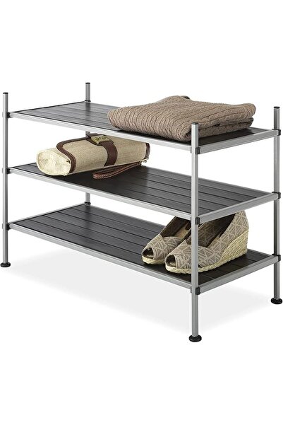Whitmor 3 Tier Closet Storage Shelves - Shoe Rack and Home Organizer