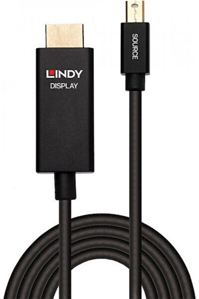 LİNDY Καλώδιο mini DisplayPort αρσενικό - DisplayPort αρσενικό 2μ Μαύρο