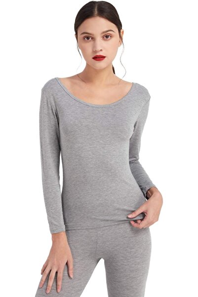 GENERAL Mcilia Women's Ultrathin Modal Thermal Baselayer Top Scoop Neck Long ...