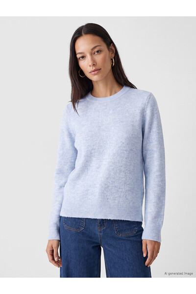LC Waikiki Lcw Everyday Blue Crew Neck Women's Knitwear Sweater