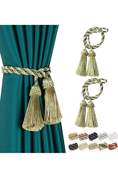 GENERAL 2 Pack Curtain Tiebacks Handmade Decorative Curtain Holdbacks Rope wi...