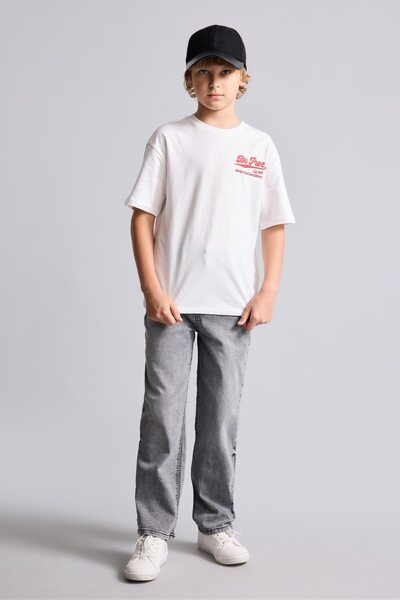 DeFacto Boy's Loose Fit Washed Effect Straight Leg Jeans H2152A826Au