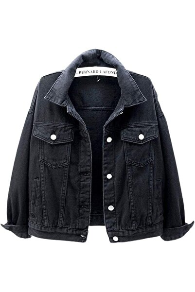 GENERAL ebossy womens Women Candy Color Long Sleeve Loose Denim Jacket Long S...