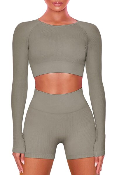 GENERAL Buttergene Women 1 Athleisure | Long Sleeve Crop Top, High Waist Legg...
