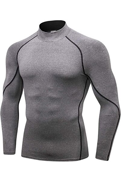 GENERAL Men's Compression Shirts Long Sleeve Athletic Workout Tops Gym Unders...