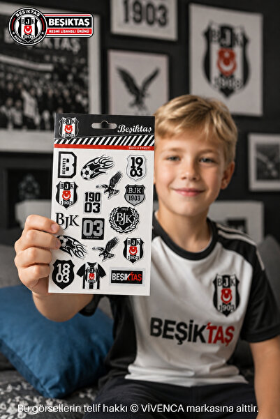 Beşiktaş New Season Licensed 3D Multi-Purpose Embossed Label/Sticker with Vivenca Single Piece