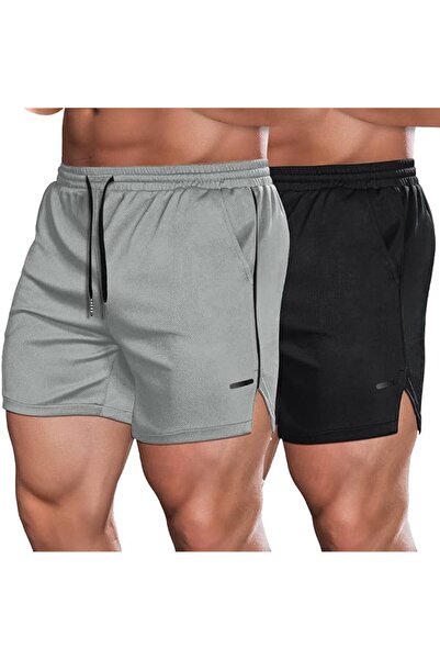 COOFANDY Men's 2 Pack Gym Workout Shorts Mesh Lightweight Bodybuilding Pants ...