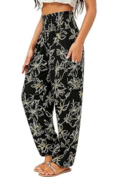 GENERAL QIANXIZHAN womens Boho Palazzo Slacks