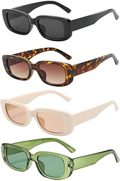 Dollger Retro Rectangle Sunglasses for Women 90’s Vintage Shades Unisex Squar...