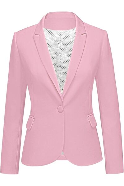 luvamia Women's Long Sleeve Formal Notch Lapel Button Down Blazer Pockets Jacket