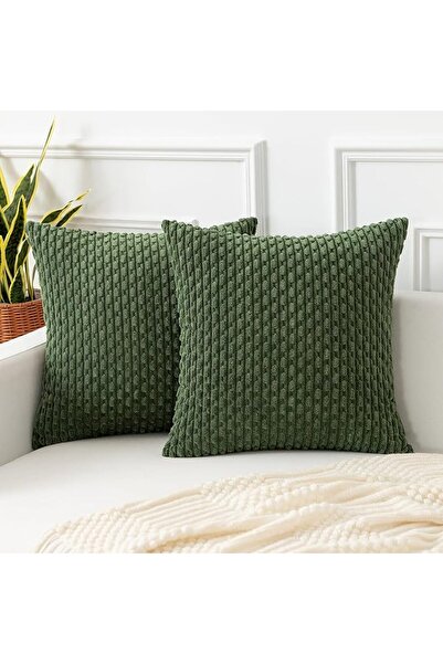 K KEVIN TEXTILE 2 Packs Decorative Throw Pillow Covers 18x18 Inch for Living ...