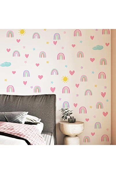 Finduat Boho Heart Wall Stickers Girls Bedroom Removable Wall Decals Nursery ...