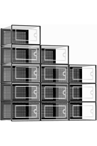 Kuject X-Large Shoe Storage Boxes Organizers Clear Plastic Stackable 12 Pack,...