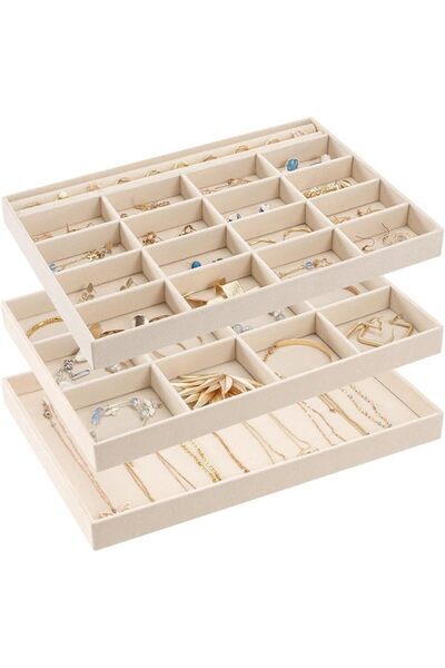 Procases ProCase 3 Set Stackable Jewelry Tray for Drawer Vanity Dresser, Jewe...