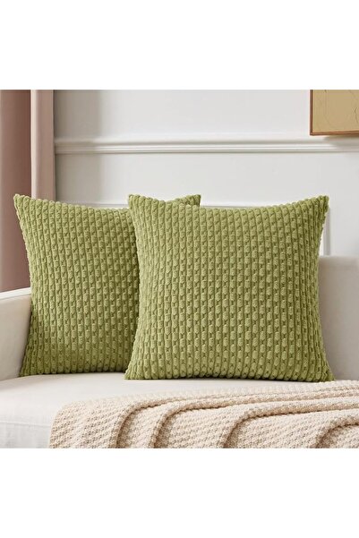 K KEVIN TEXTILE 2 Packs Decorative Throw Pillow Covers 18x18 Inch for Living ...
