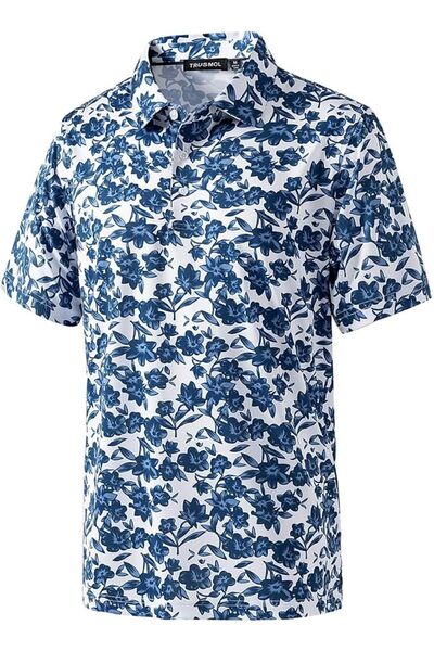 GENERAL Golf Shirts for Men Dry Fit Performance Print Short Sleeve Moisture W...