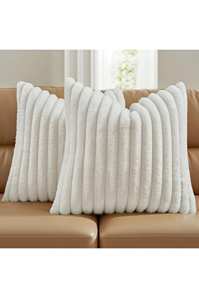 FUTEI Cream White Throw Pillow Covers 20x20 Inch Set of 2,Modern Fall/Winter ...