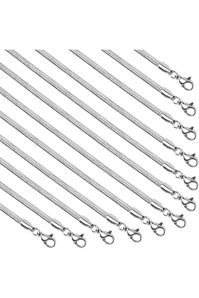 GENERAL 10 Pack Stainless Steel Necklace Chain, Dainty Gold Plated Box Chain ...