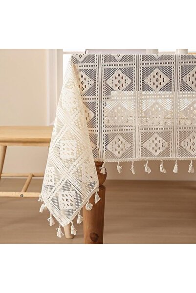 Generic Brand Tablecloth - Lace tablecloth - Checkered pattern - Geometric cu...