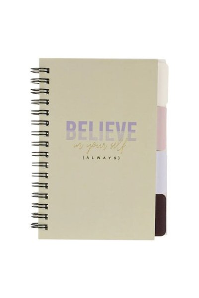 CATIANO Caiet A6 bej cu imprimeu  "Believe " - 80 de pagini