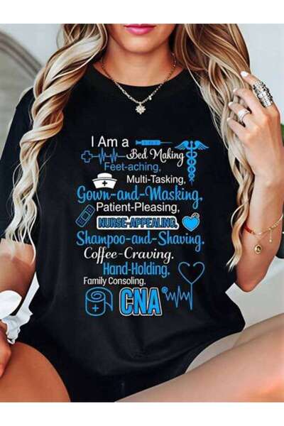 23ERVA Nurse, Women's CNA Caregiver Theme, Pure Cotton T-Shirt, Everyday Wear...