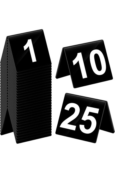 Arabest Table Numbers 1-25,Acrylic Double-Sided Numbered,Restaurant Table Num...