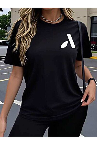 23ERVA Casual Women's White Logo Design, Pure Cotton T-Shirt, Spring Summer W...